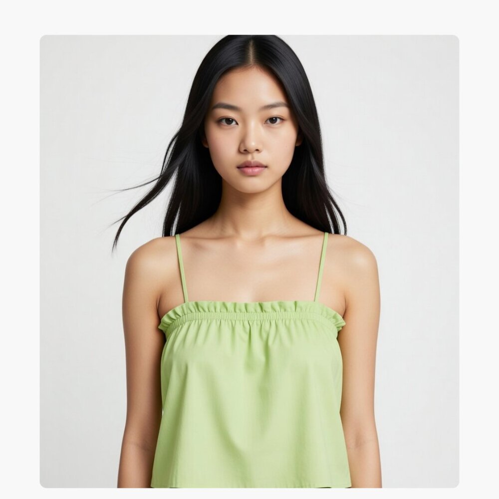 NWT WE WORE WHAT Ruffle Cami Tank Top - Sharp Green